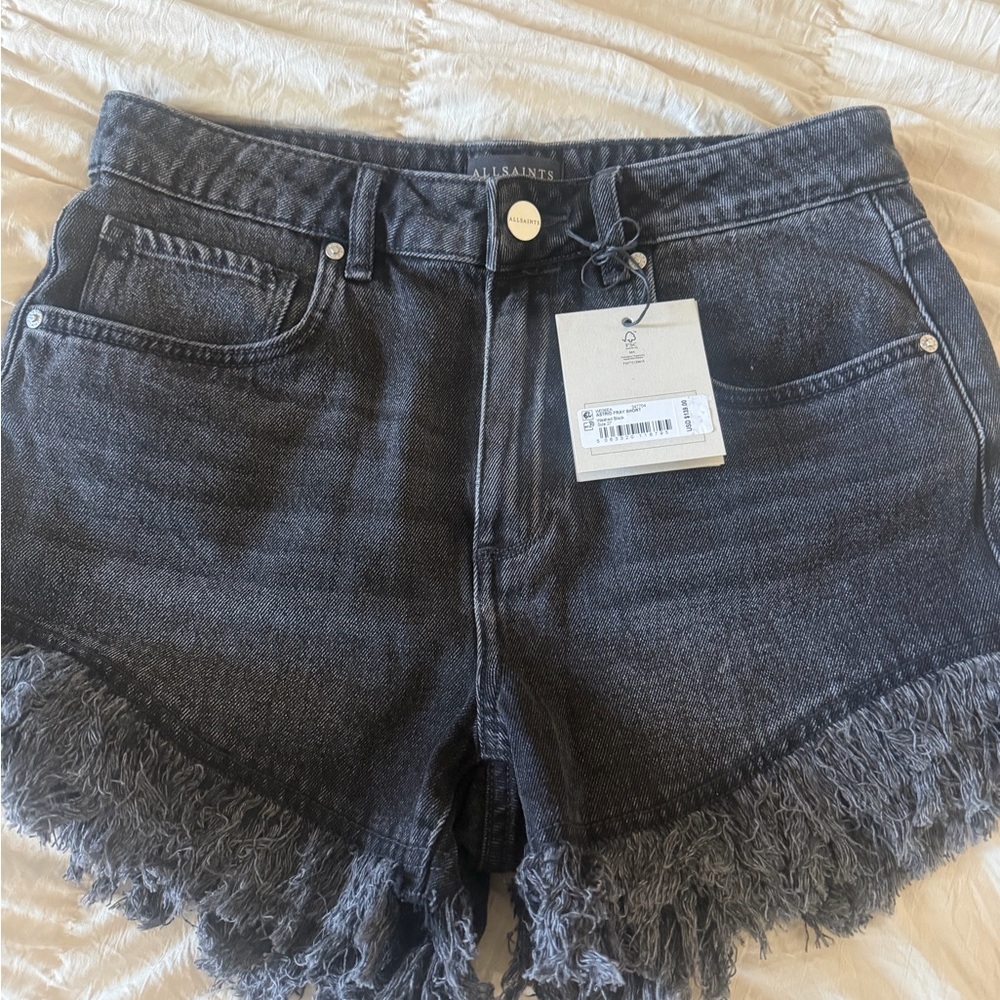 All Saints Women's m Frayed Denim Shorts